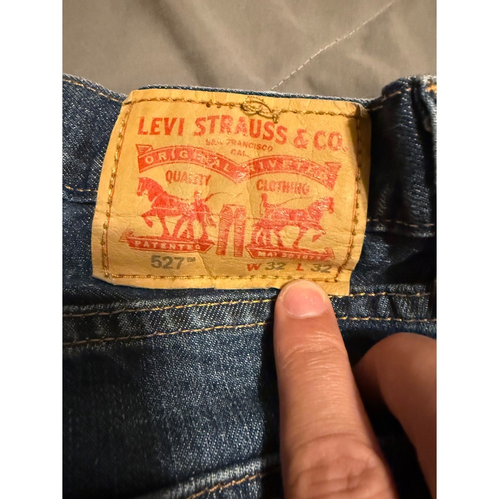Levis 527 Slim Bootcut Jeans Mens 32x32 Medium Wash Blue Denim WaterLess - Picture 2 of 7